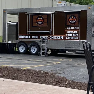 a truck parked in a parking lot