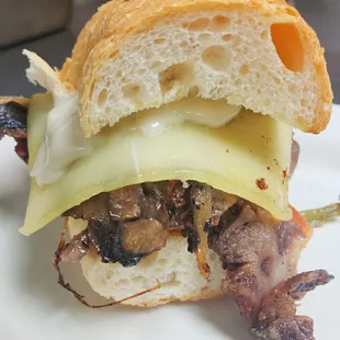 a close up of a sandwich