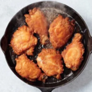 Every Tuesday we cook in cast iron skillets . We rotate Chicken and PorkChops