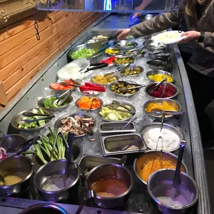 Awesome salad bar in a boat!