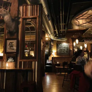 the interior of a bar