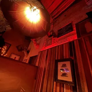 a red light in a room