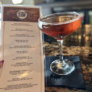 Drink menu