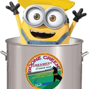 a cartoon character in a pot