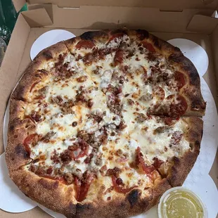 Meat lovers with extra cheese