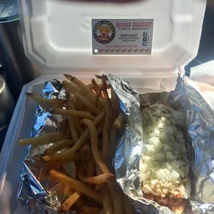 2 dogs All the way,Hand cut fries