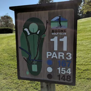 Hole 11 marker.