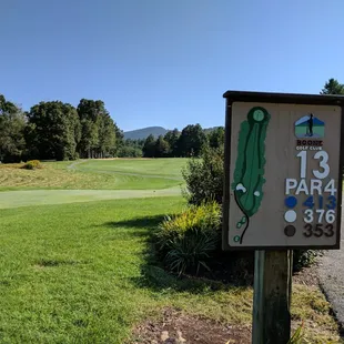 Hole 13 marker.