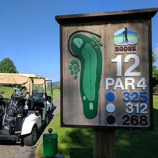 Hole 12 marker.