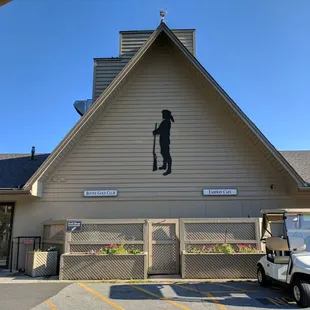 Outside the clubhouse.