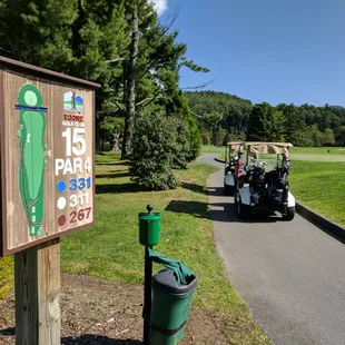 Hole 15 marker.
