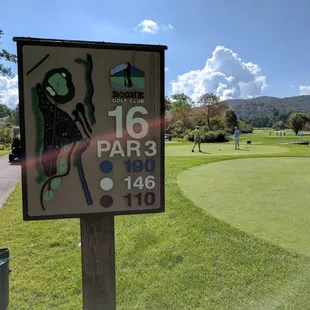 Hole 16 marker.