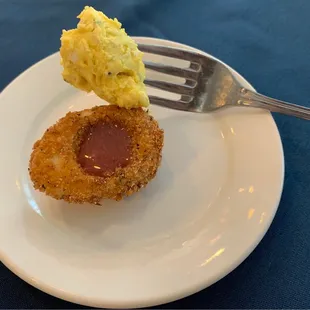Fried deviled eggs - yum!!