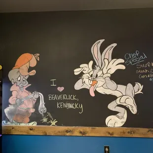 Chalk artwork at Boonedock's