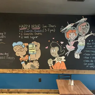 Chalk artwork at Boonedock's