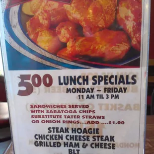$5.00 Lunch Specials