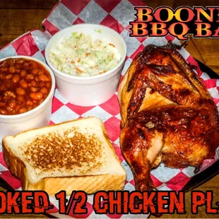 Marinated Smoked 1/2 Chicken Plate!