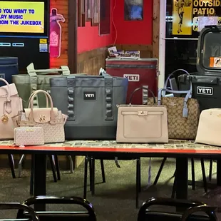 Purse/Yeti Bingo prizes