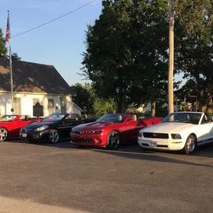 Corvette Convertibles cruise in for a Pit Stop.