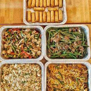 * 5 Trays For $100 Special *
1 Appetizer
1 Noodle 
1 Fried Rice 
2 Entree 

For just $100!  For 10-13 people. Unbeatable Price!!!