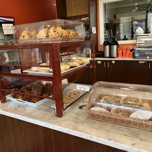a display of baked goods