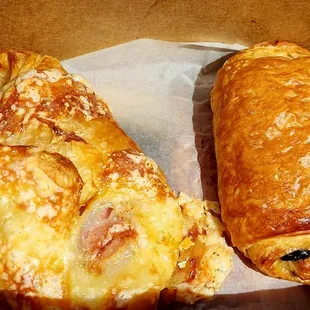 Ham &amp; Cheese and Chocolate croissants