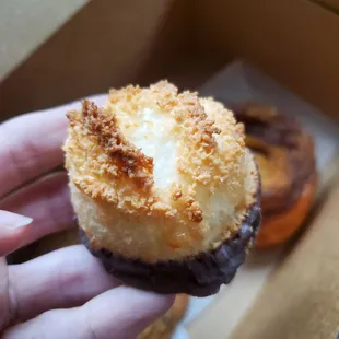 Chocolate dipped macaroon