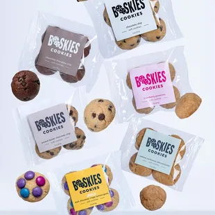 NEW LOOK! NEW SIZE! SAME DELICIOUS TASTE!
This is a variety bundle that comes with 1 mini pack (4 cookies) per flavor. Total 20 cookies.