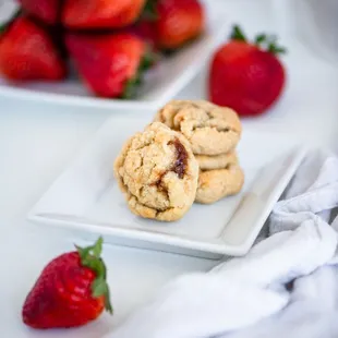 This Strawberry Preserves dream cookie is soft and sweet on the inside  we can&apos;t wait for you to try it.