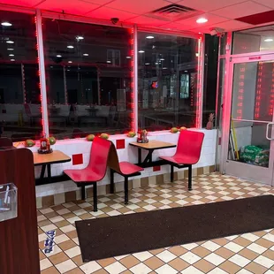 Some of the seating, and the mangoes.