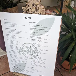 menu