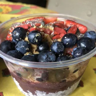 The PB and J Bowl with Chia Seeds