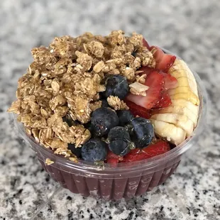 Boostin&apos; Bowl - strawberries, blueberries, and granola (banana and honey added)