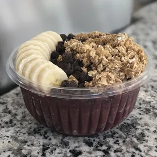 Monkey Bowl - banana, dark chocolate chips, and granola