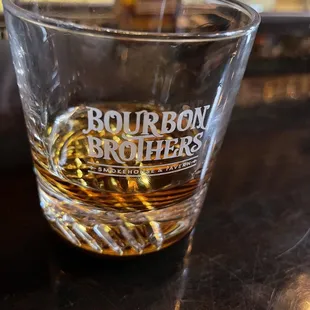 a glass of bourbon