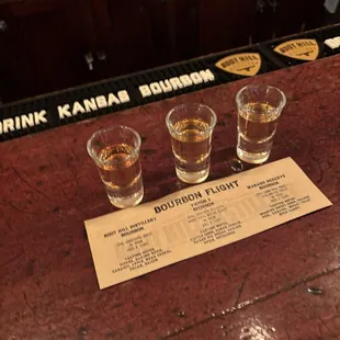 sampler of the three whiskeys they offer