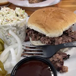 Texas Chopped Brisket Sandwich
