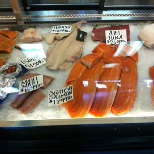 various types of fish on display