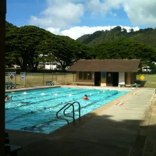 Nice pool...pool manager/life guard on duty 1:30-4:30 sat/sun; 2:30-5:30 mon-fri...