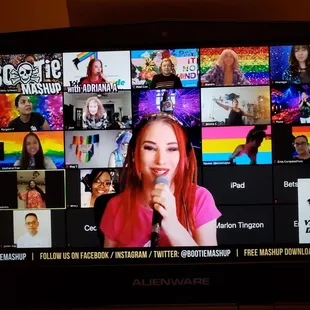 DJ Adriana A hosting YELP virtual dance party. Good music.