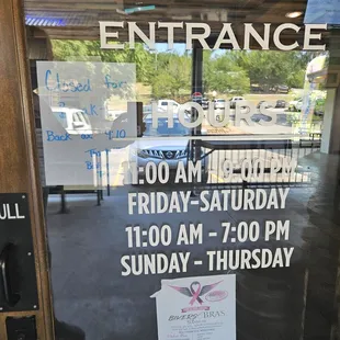 Posted business hours