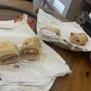 A loaded Italian and the Turkey Bacon Ranch. Both were delicious! Typical tourist prices as you would expect.