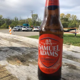 a bottle of samuel adams