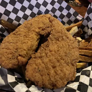 Chicken tenders and fries