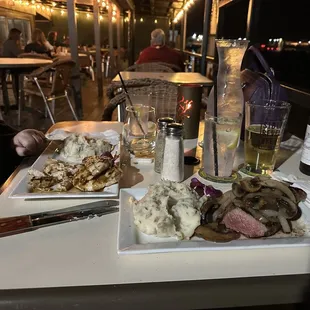 Our dinner and part of the view from our table