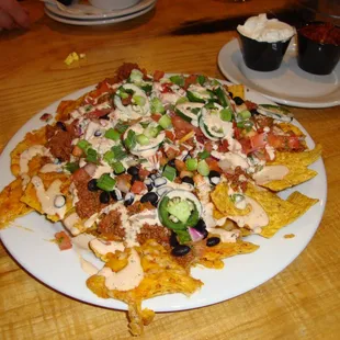 Taco flavor ground beef Nachos - excellent!