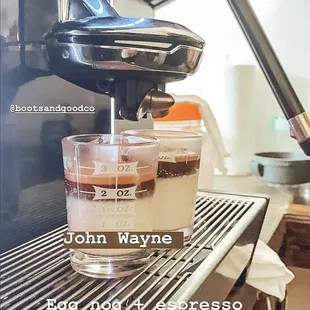 Everyone is loving the John Wayne! Eggnog+espresso!