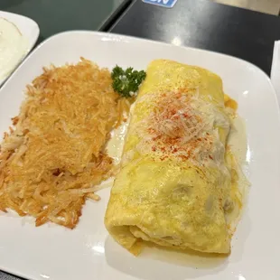 Shrimp Alfredo Omelette