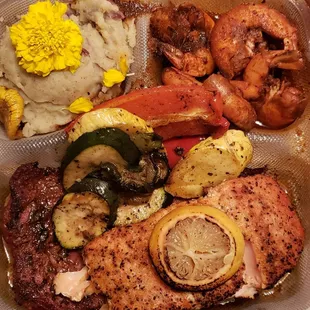 a meal in a plastic container