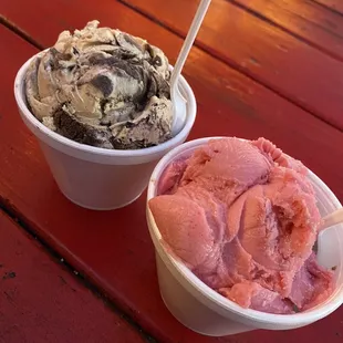 two bowls of ice cream